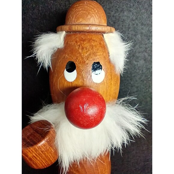 Danish 1970's"Viking" Grandpa w Pipe Hat Teak Approx. 6" Tall - Picture 5 of 9